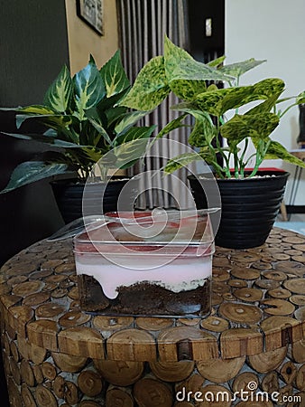 Chocholate strawberry cake Stock Photo