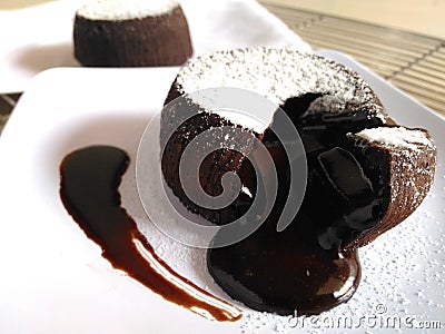 Choco Lava Cake Stock Photo
