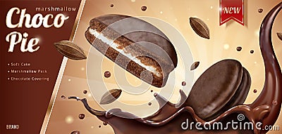 Choco pie ads Vector Illustration