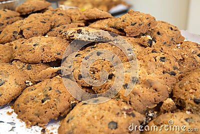 Chocolat Cookies on a tower desert tray Stock Photo