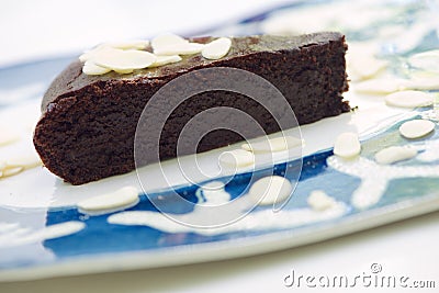 Chocolate and almond cake Stock Photo