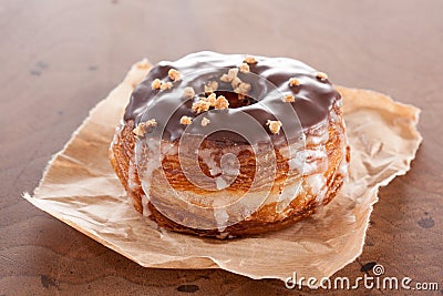 Chocolate and almond croissant and doughnut mixture Stock Photo