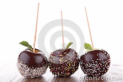 Chocolate apples Stock Photo