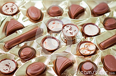 Chocolate assorted in a box. Candy in box Stock Photo