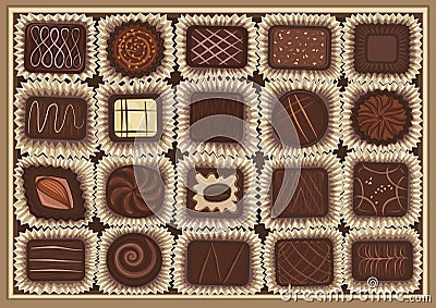 Chocolate assortment Vector Illustration