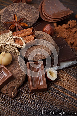 Chocolate assortment Stock Photo