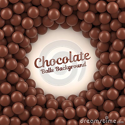 Chocolate balls background with place for your content Vector Illustration