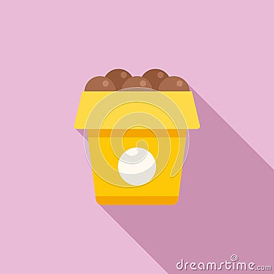 Chocolate balls icon flat vector. Takeaway food Vector Illustration