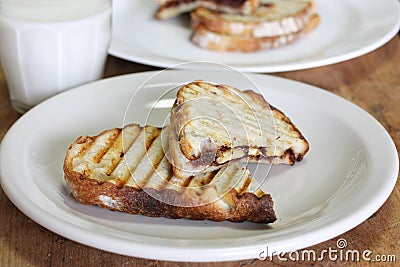 Chocolate banana panini Stock Photo