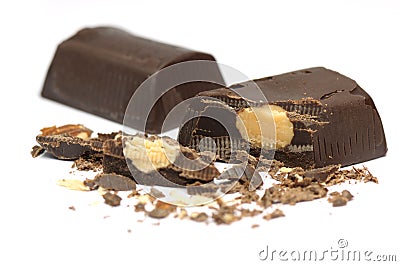 Chocolate bar and almond Stock Photo