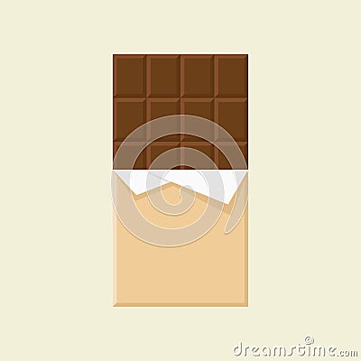 chocolate bar flat design vector illustration. Bitter Vector Element Can Be Used For Chocolate, Shaped, Bitter Design Concept Vector Illustration