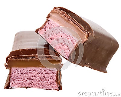 Chocolate bar with fruit berry cream Stock Photo