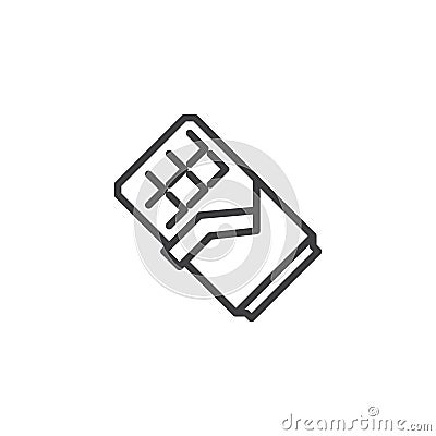 Chocolate bar line icon Vector Illustration