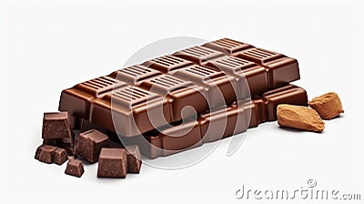 Chocolate Bar Look Dilicious on Blurry White Background Stock Photo
