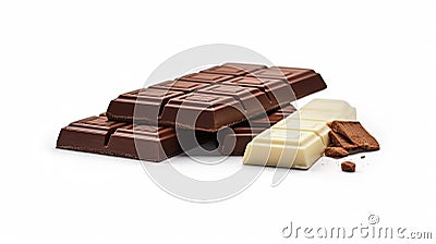 Chocolate Bar Look Dilicious on Blurry White Background Stock Photo