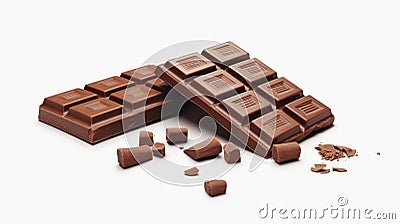 Chocolate Bar Look Dilicious on Blurry White Background Stock Photo