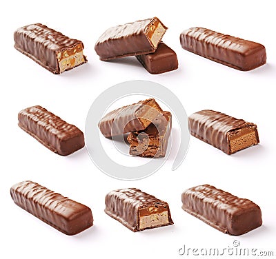 Chocolate bar set with clipping path Stock Photo