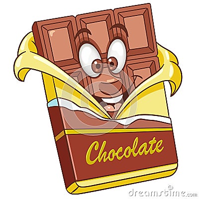 Cartoon chocolate bar Vector Illustration