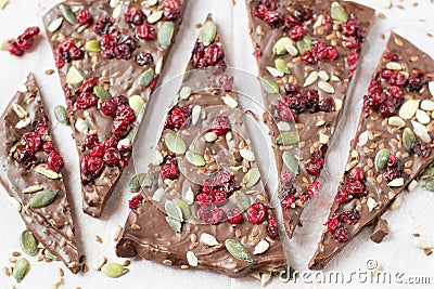 Chocolate bark Stock Photo