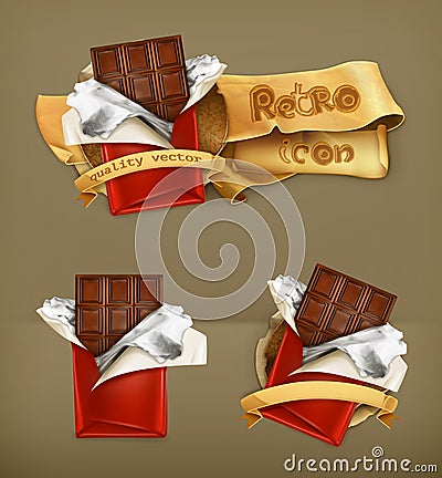 Chocolate bars, vector icons Vector Illustration