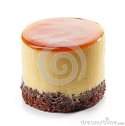 Chocolate biscuit and caramel cream cake Stock Photo