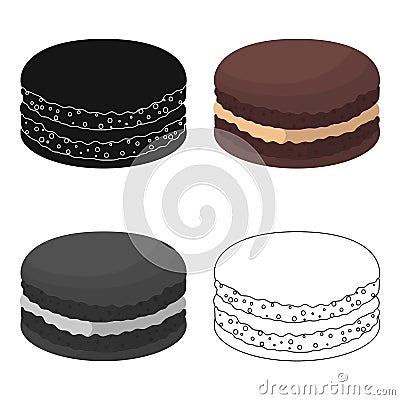 Chocolate biscuit icon in cartoon style isolated on white background. Chocolate desserts symbol stock vector Vector Illustration