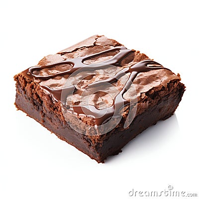 Chocolate Brownie Delight Isolated on White Background. Generative ai Cartoon Illustration