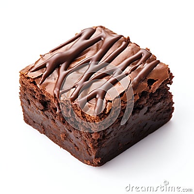 Chocolate Brownie Delight Isolated on White Background. Generative ai Cartoon Illustration