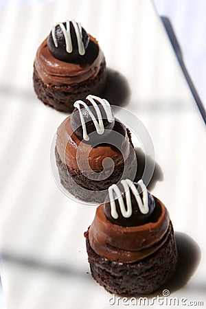 Chocolate brownie souffle Stock Photo