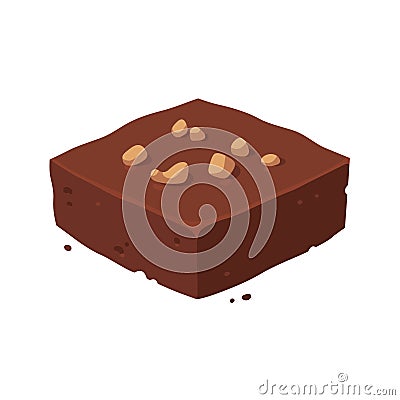 Chocolate brownie square Vector Illustration