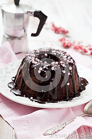 Chocolate bundt cake Stock Photo