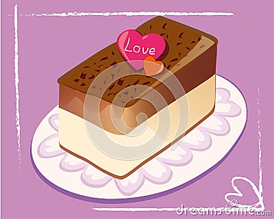 Chocolate cake Vector Illustration