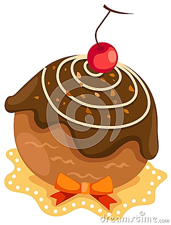 Chocolate cake Vector Illustration