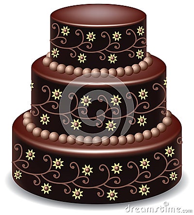 Chocolate cake Vector Illustration