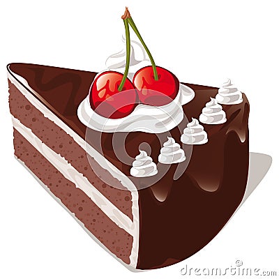 Chocolate cake Vector Illustration