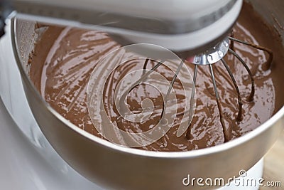 Chocolate cake batter Stock Photo