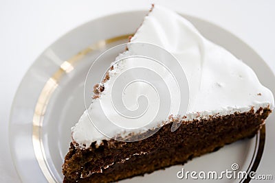 Chocolate cake with cream Stock Photo