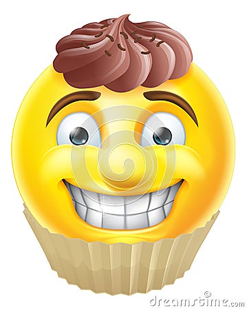 Chocolate Cake Emoji Emoticon Vector Illustration