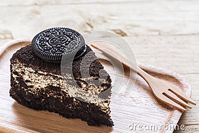 Chocolate cake slice. Stock Photo