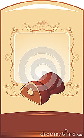 Chocolate candies. Background for wrapping Vector Illustration