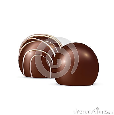 Chocolate candy isolated on white Vector Illustration