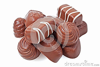 Chocolate candy on a white background Stock Photo