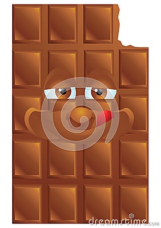 Chocolate cartoon character smiling Vector Illustration