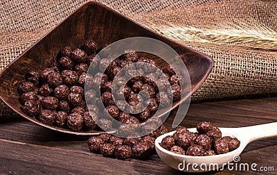 Chocolate cereal balls Stock Photo