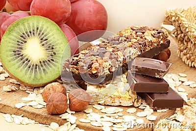 Chocolate cereal bar Stock Photo