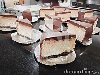 Chocolate cheese cakes Stock Photo