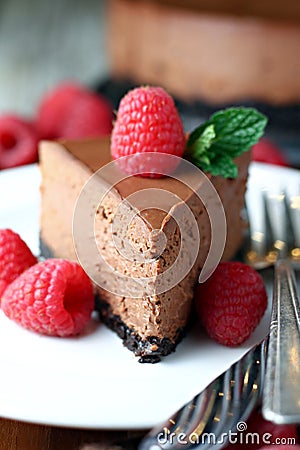 Chocolate Cheesecake Stock Photo