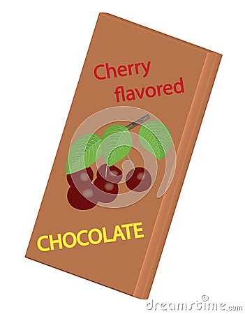 Chocolate. Cherry flavor. Vector Illustration