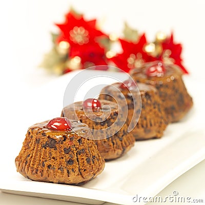 Chocolate chip christmas muffins Stock Photo