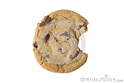 Chocolate Chip Cookie - Bite Taken Stock Photo